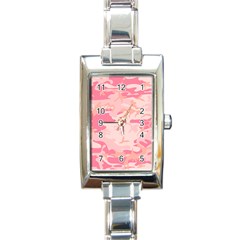 Initial Camouflage Camo Pink Rectangle Italian Charm Watch by Mariart