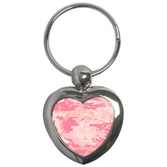 Initial Camouflage Camo Pink Key Chains (heart)  by Mariart