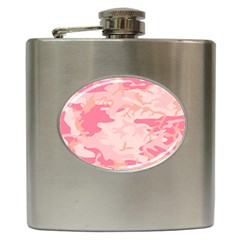 Initial Camouflage Camo Pink Hip Flask (6 Oz) by Mariart