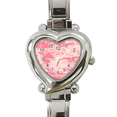 Initial Camouflage Camo Pink Heart Italian Charm Watch by Mariart