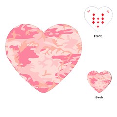 Initial Camouflage Camo Pink Playing Cards (heart)  by Mariart