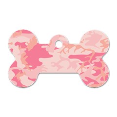 Initial Camouflage Camo Pink Dog Tag Bone (two Sides) by Mariart