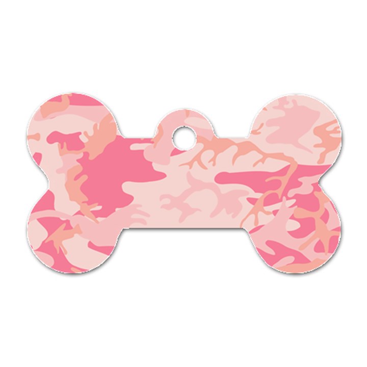 Initial Camouflage Camo Pink Dog Tag Bone (Two Sides)