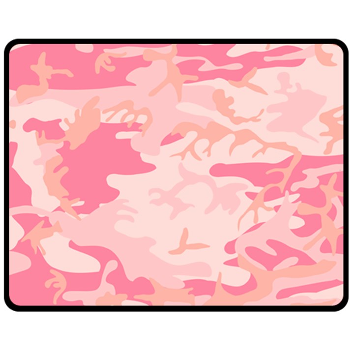 Initial Camouflage Camo Pink Fleece Blanket (Medium) 