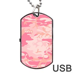 Initial Camouflage Camo Pink Dog Tag Usb Flash (two Sides) by Mariart