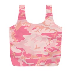 Initial Camouflage Camo Pink Full Print Recycle Bags (l)  by Mariart