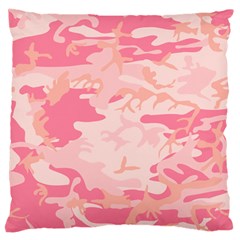 Initial Camouflage Camo Pink Large Flano Cushion Case (one Side) by Mariart