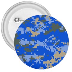 Oceanic Camouflage Blue Grey Map 3  Buttons by Mariart