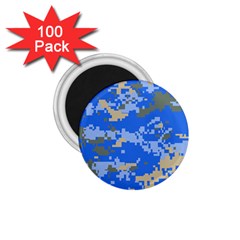 Oceanic Camouflage Blue Grey Map 1 75  Magnets (100 Pack) 