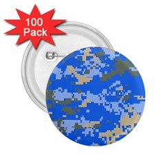 Oceanic Camouflage Blue Grey Map 2 25  Buttons (100 Pack) 