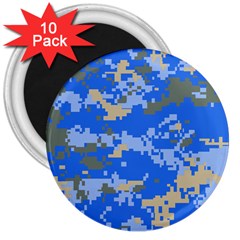 Oceanic Camouflage Blue Grey Map 3  Magnets (10 Pack)  by Mariart