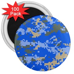 Oceanic Camouflage Blue Grey Map 3  Magnets (100 Pack) by Mariart