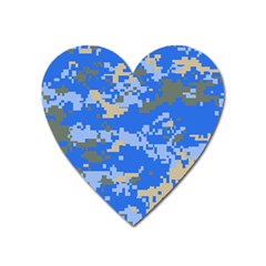 Oceanic Camouflage Blue Grey Map Heart Magnet by Mariart