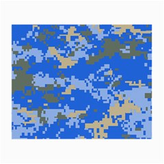 Oceanic Camouflage Blue Grey Map Small Glasses Cloth