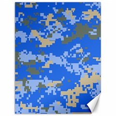 Oceanic Camouflage Blue Grey Map Canvas 12  X 16  