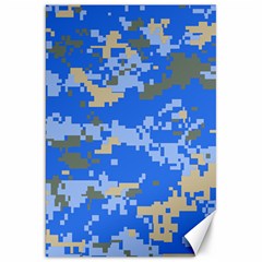 Oceanic Camouflage Blue Grey Map Canvas 20  X 30   by Mariart