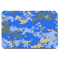 Oceanic Camouflage Blue Grey Map Large Doormat  by Mariart