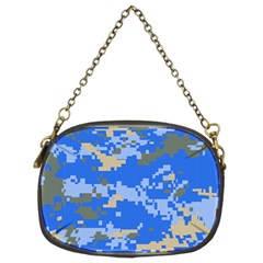 Oceanic Camouflage Blue Grey Map Chain Purses (two Sides)  by Mariart