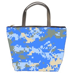 Oceanic Camouflage Blue Grey Map Bucket Bags by Mariart