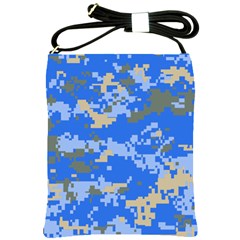 Oceanic Camouflage Blue Grey Map Shoulder Sling Bags by Mariart