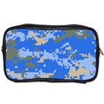 Oceanic Camouflage Blue Grey Map Toiletries Bags 2-Side Front