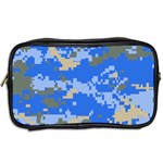 Oceanic Camouflage Blue Grey Map Toiletries Bags 2-Side Back