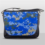 Oceanic Camouflage Blue Grey Map Messenger Bags Front