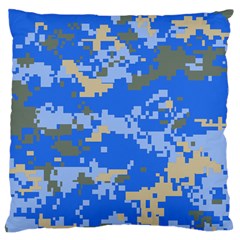 Oceanic Camouflage Blue Grey Map Large Cushion Case (one Side) by Mariart