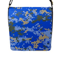 Oceanic Camouflage Blue Grey Map Flap Messenger Bag (l)  by Mariart