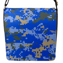 Oceanic Camouflage Blue Grey Map Flap Messenger Bag (s) by Mariart