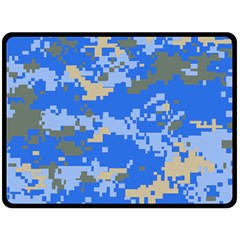 Oceanic Camouflage Blue Grey Map Double Sided Fleece Blanket (large)  by Mariart