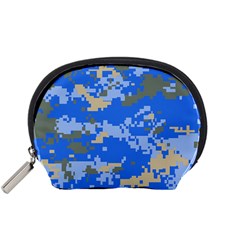 Oceanic Camouflage Blue Grey Map Accessory Pouches (small)  by Mariart