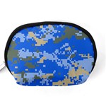 Oceanic Camouflage Blue Grey Map Accessory Pouches (Medium)  Back