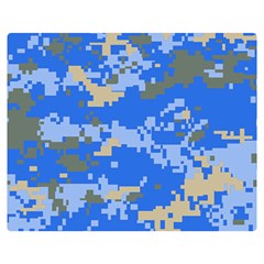 Oceanic Camouflage Blue Grey Map Double Sided Flano Blanket (medium)  by Mariart