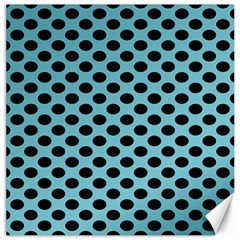 Polka Dot Blue Black Canvas 12  X 12   by Mariart