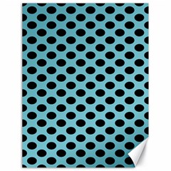 Polka Dot Blue Black Canvas 18  X 24   by Mariart