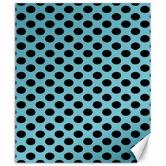 Polka Dot Blue Black Canvas 20  X 24   by Mariart