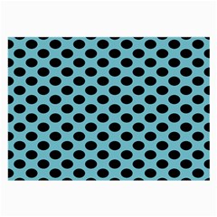 Polka Dot Blue Black Large Glasses Cloth (2-side) by Mariart