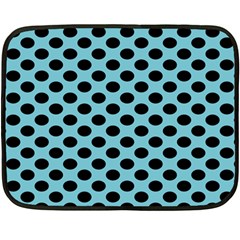 Polka Dot Blue Black Double Sided Fleece Blanket (mini)  by Mariart