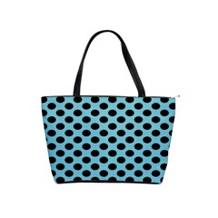 Polka Dot Blue Black Shoulder Handbags by Mariart