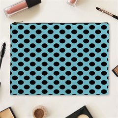 Polka Dot Blue Black Cosmetic Bag (xl) by Mariart