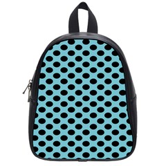 Polka Dot Blue Black School Bags (small)  by Mariart