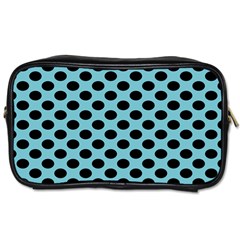 Polka Dot Blue Black Toiletries Bags by Mariart