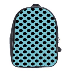 Polka Dot Blue Black School Bags (xl)  by Mariart