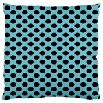 Polka Dot Blue Black Standard Flano Cushion Case (Two Sides) Front