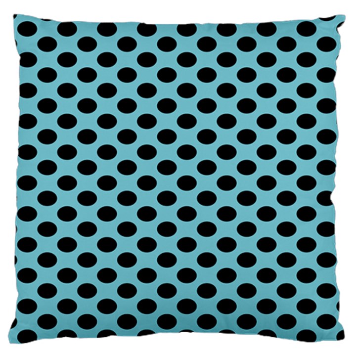 Polka Dot Blue Black Standard Flano Cushion Case (Two Sides)