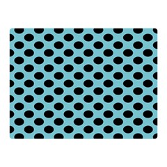 Polka Dot Blue Black Double Sided Flano Blanket (mini)  by Mariart