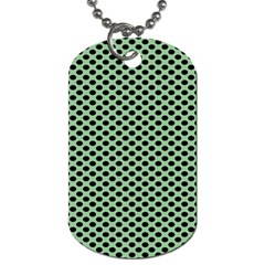 Polka Dot Green Black Dog Tag (one Side) by Mariart