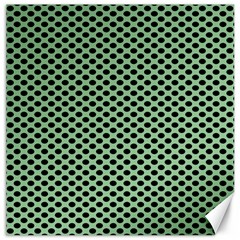 Polka Dot Green Black Canvas 20  X 20   by Mariart