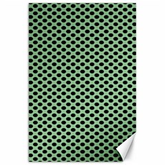 Polka Dot Green Black Canvas 20  X 30   by Mariart